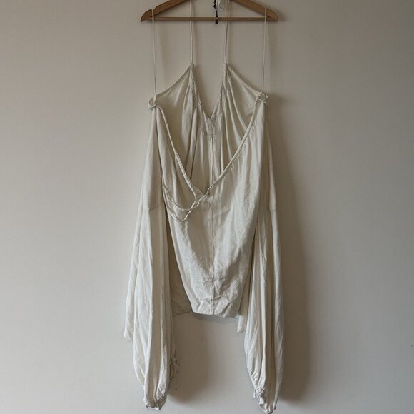 Free People Harem Pants Jumpsuit Playsuit Womens M Ivory Boho Hippie Lagenlook - Picture 12 of 16
